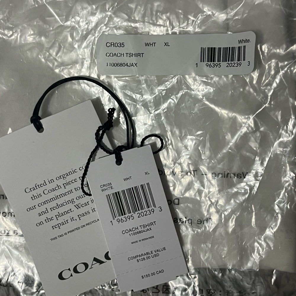 Coach White T-Shirt with Tags
